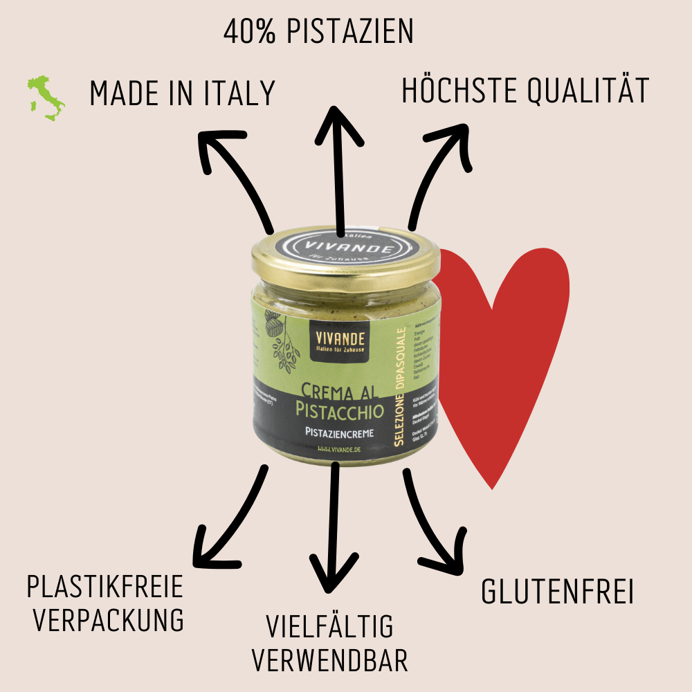 Pistaziencreme 400g - Süßer Brotaufstrich - Crema al pistacchio 
