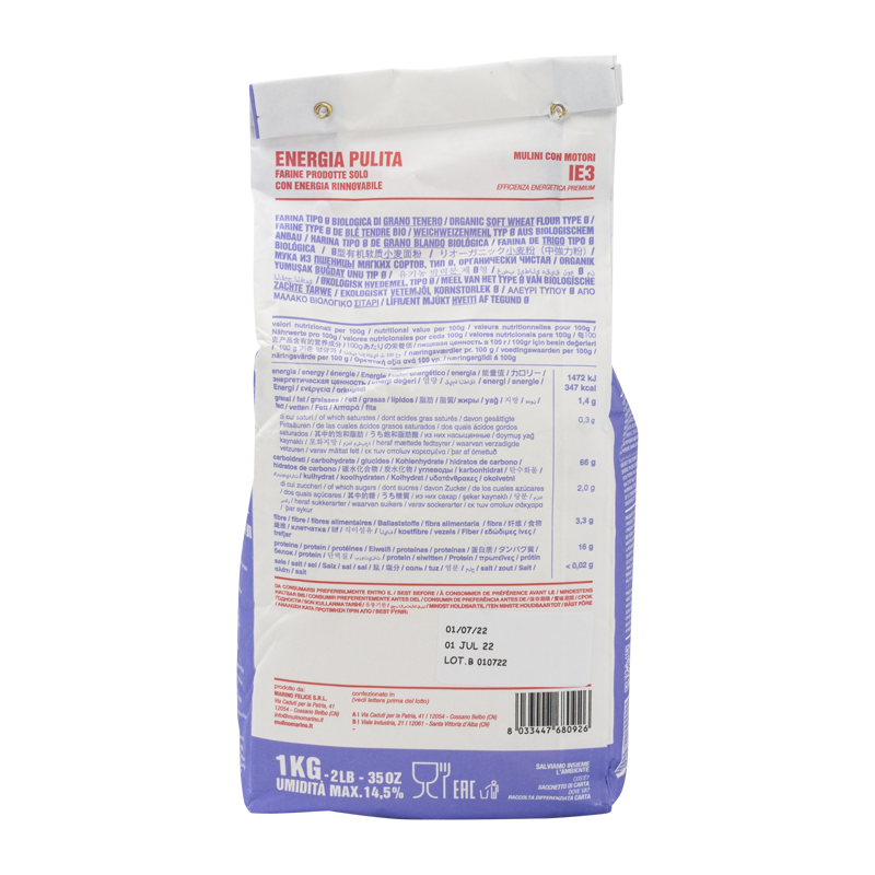 Backstarkes Weizenmehl Manitoba (Bio) 1Kg - Typ 0