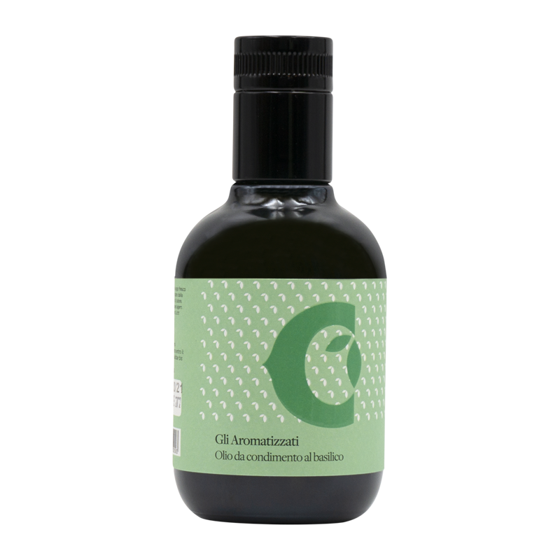 Olivenöl Extra Vergine, aromatisiert mit Basilikum