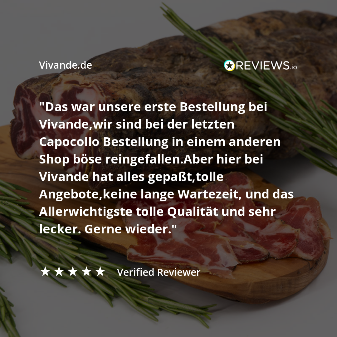 Capocollo Morelli aus Latium 250 g luftgetrocknet fein gereift für Antipasti
