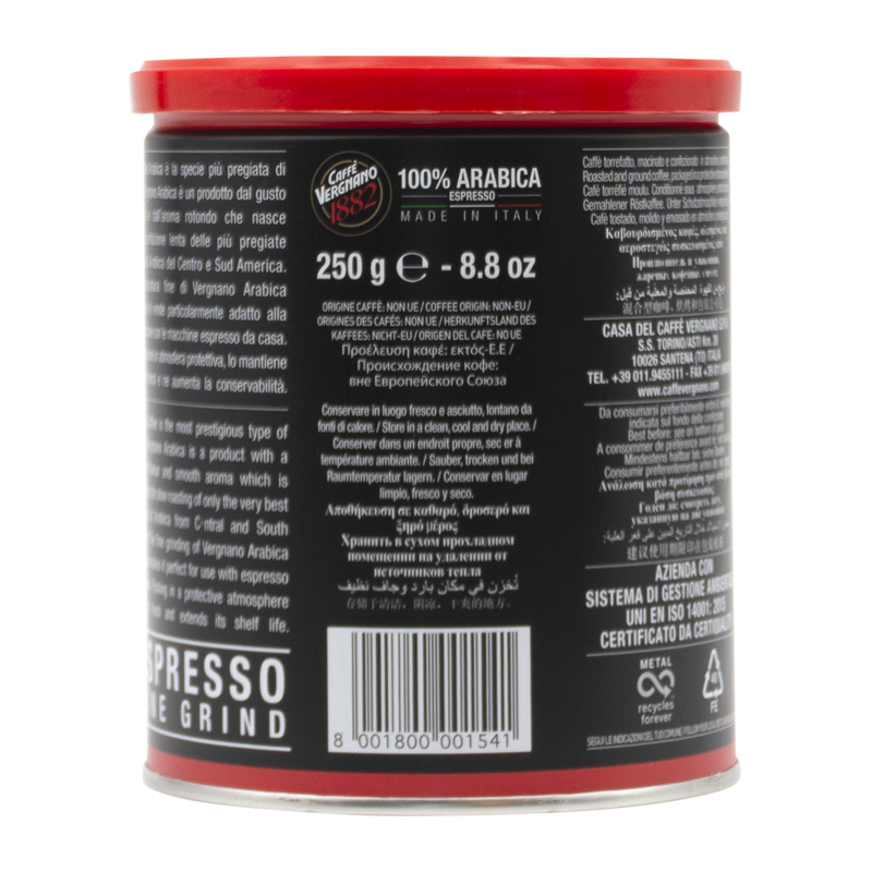 Arabica 100% Espresso - gemahlen für Siebträger - Vergnano